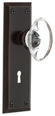 Nostalgic Warehouse New York Plate Mortise Oval Clear Crystal Glass Knob