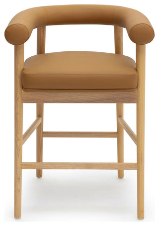 Spara Vegan Leather Counter Stool, Cognac