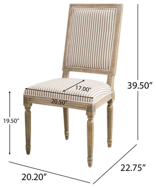 GDF Studio Martin Weathered Stripe Dining Chairs, Dark Coffee, Set of 2