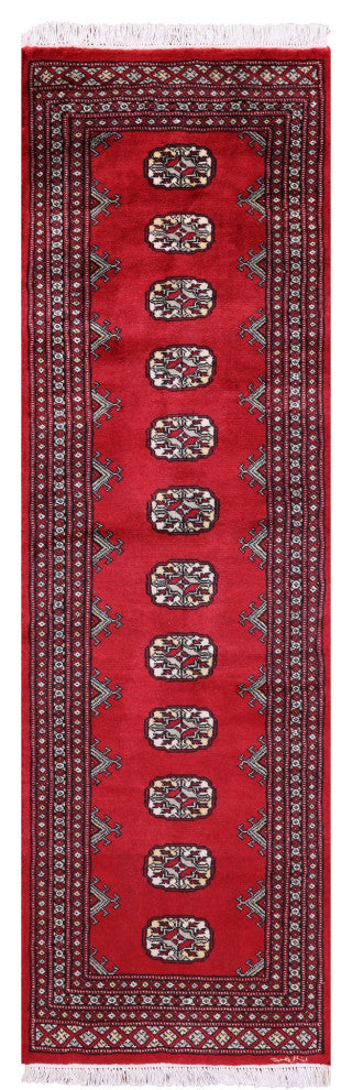 2' 1" X 6' 9" Runner Signed Silky Bokhara Hand Knotted Rug - Q13819