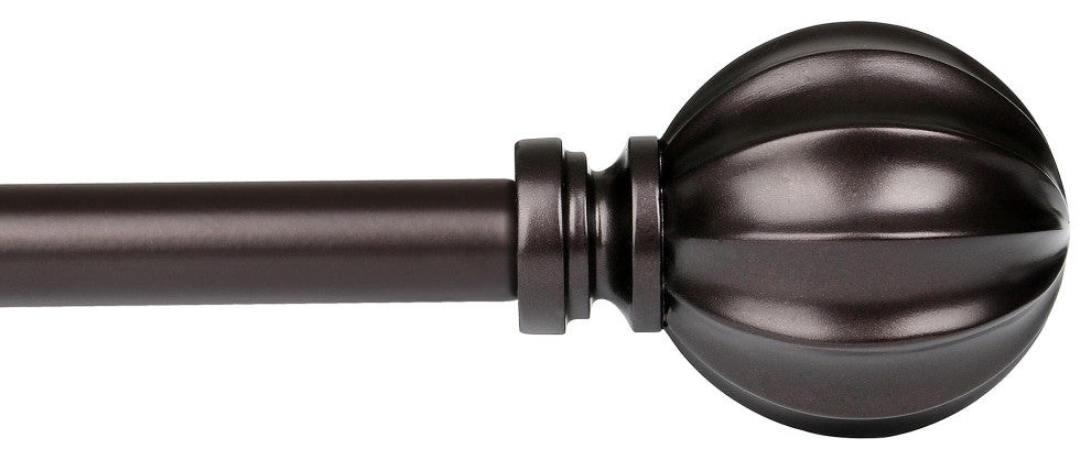 Utopia Alley Curtain Rod With Decorative Ball Finial, 48-86", Bronze