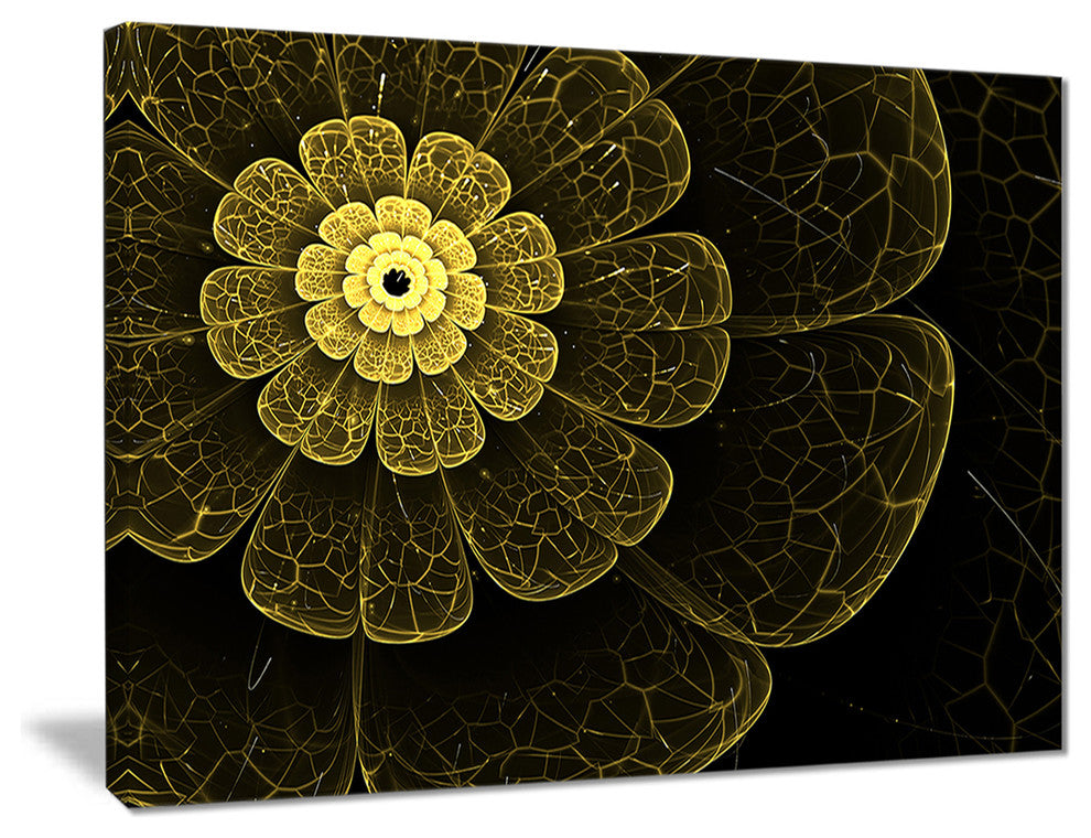 "Light Yellow Metallic Fabric Flower" Digital Canvas Print, 40"x30"