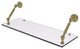 Waverly Place 24" Floating Glass Shelf, Unlacquered Brass