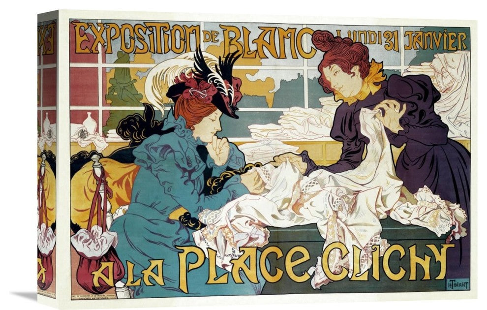 "Exposition de Blanc a la Place Clichy" Canvas Giclee by Henri Thiriet, 16"x11"