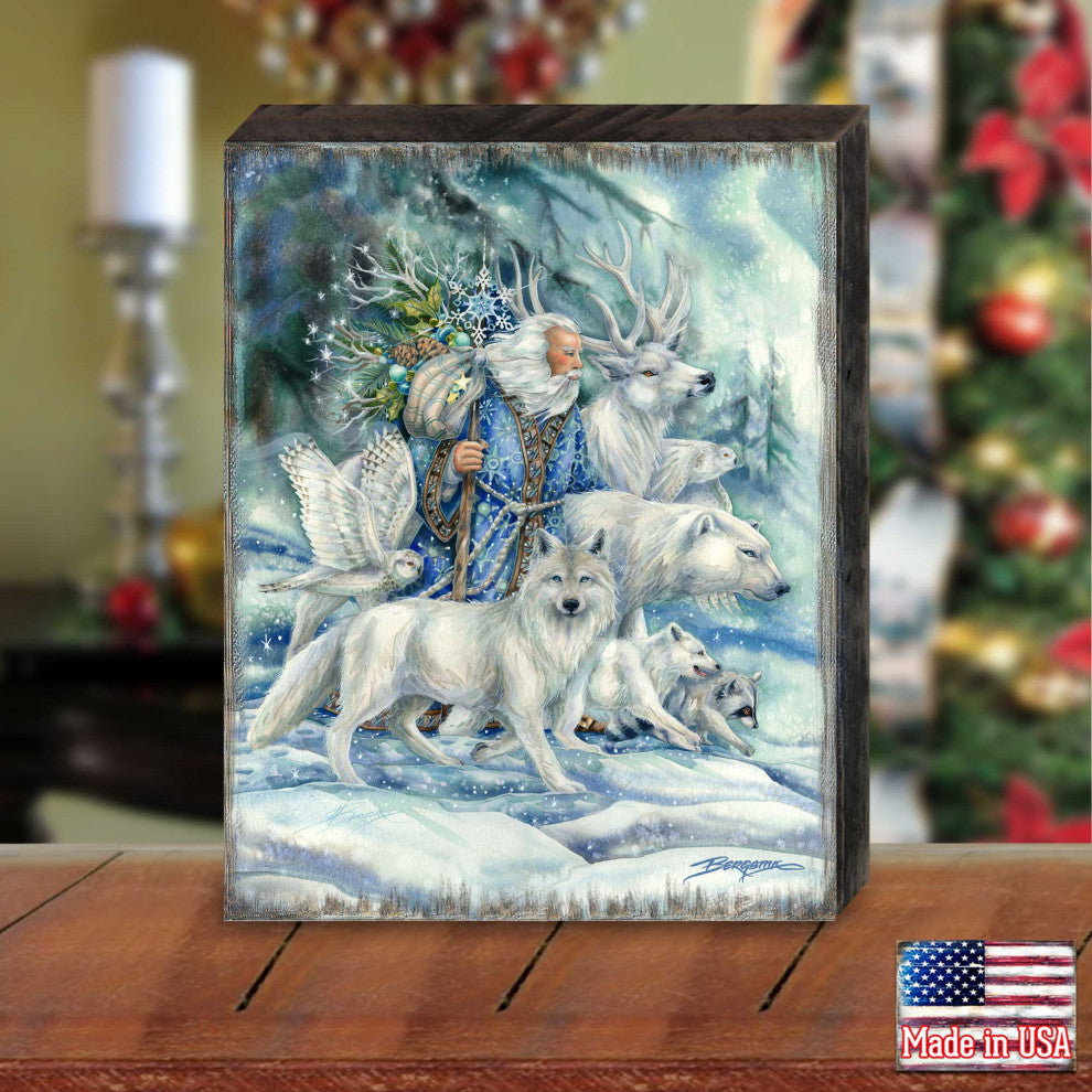 Cool Winds Father Winter Wooden Wall Art, Small 12x9