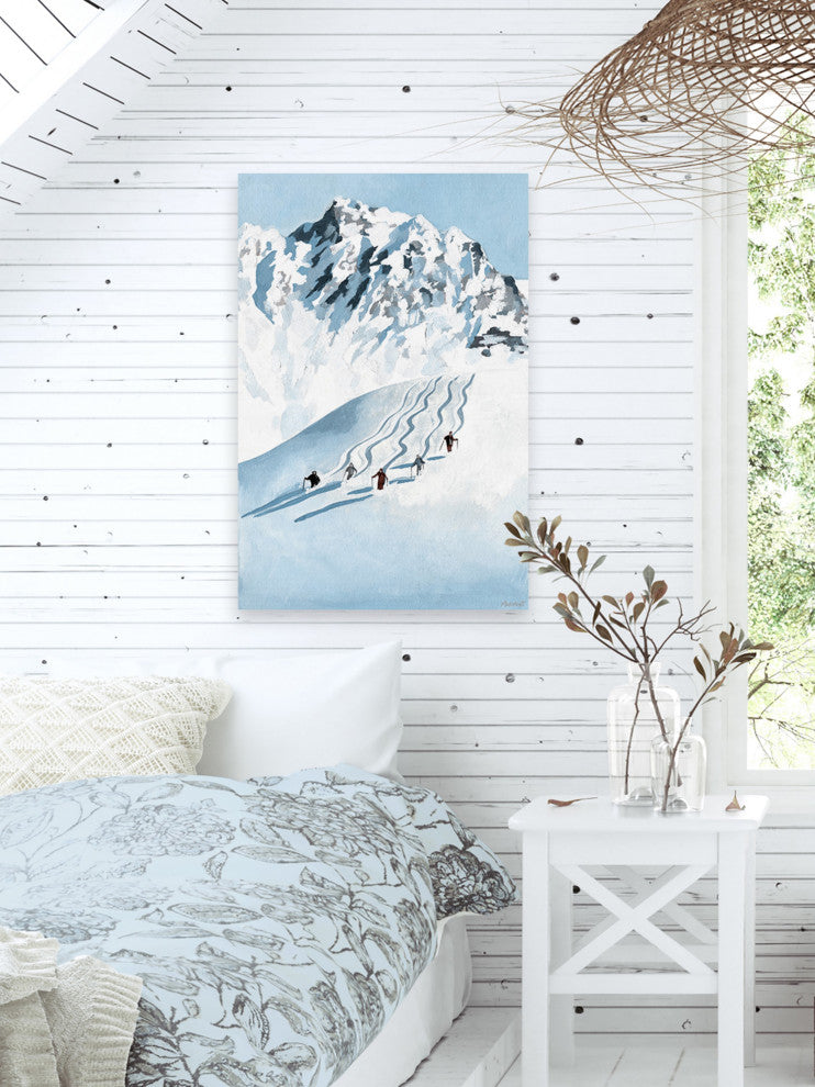 "Racing the Slopes" Painting Print on Wrapped Canvas, 8x12