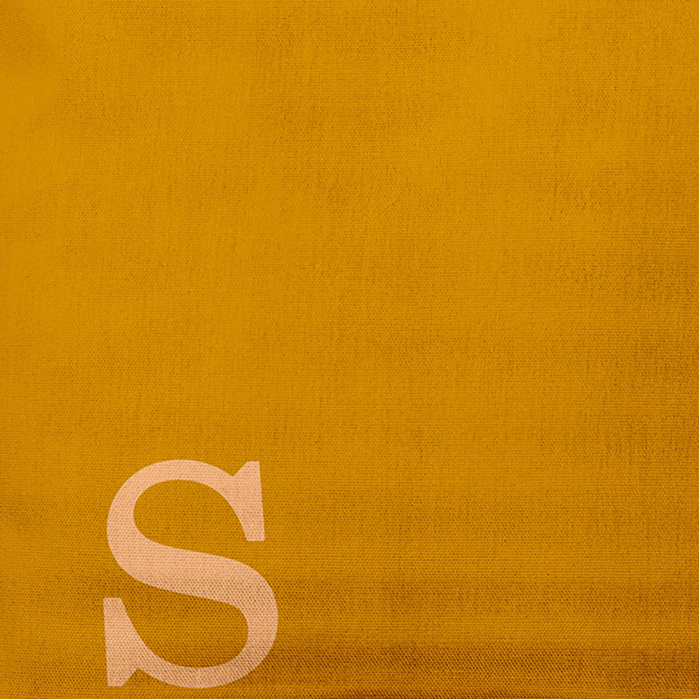 16"x16" Modern Monogram Decorative Throw Pillow, Autumn Gold