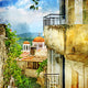 "Santorini II" Tempered Glass Wall Art