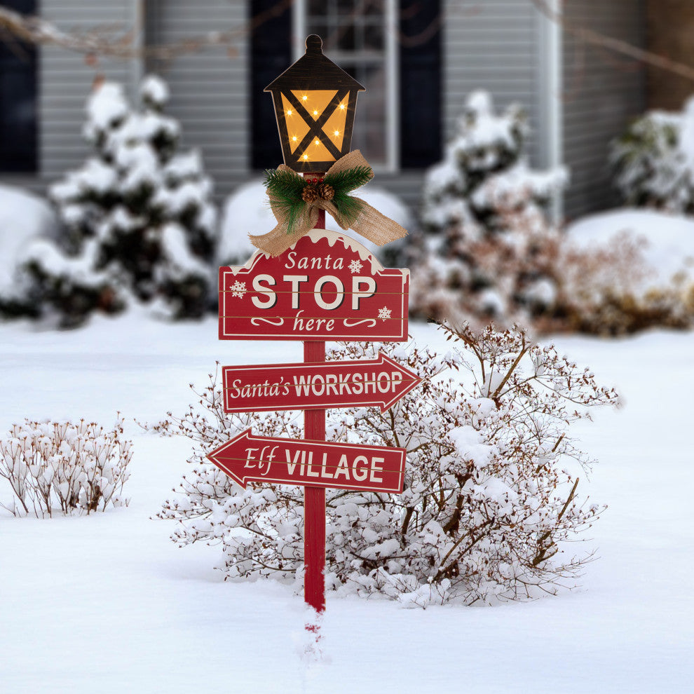 42"H Christmas Directions Yard Stake