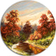 The Red River, Landscape Round Wall Art, 36"