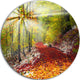 Bright Colorful Alpine Forest, Landscape Photo Disc Metal Wall Art, 38"