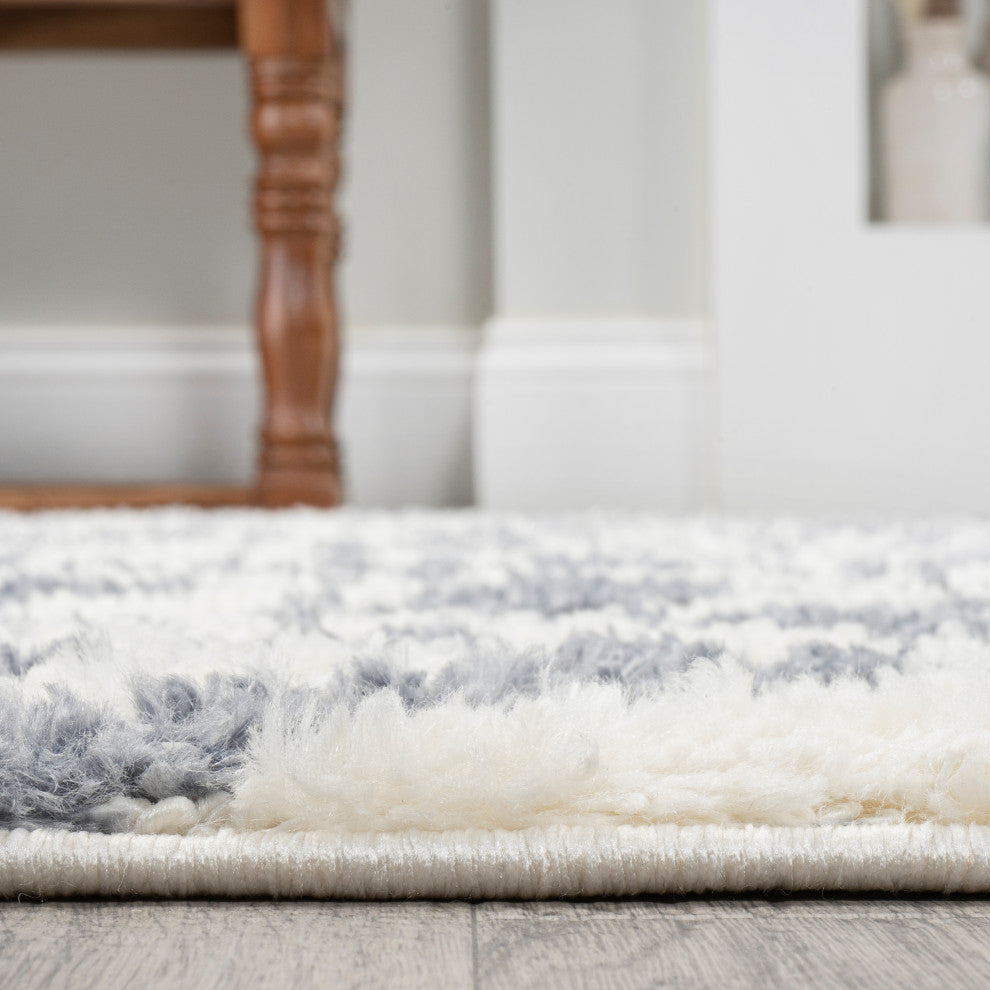 Astrid Retro Trellis High-Low Cream/Gray 8'x10' Area Rug