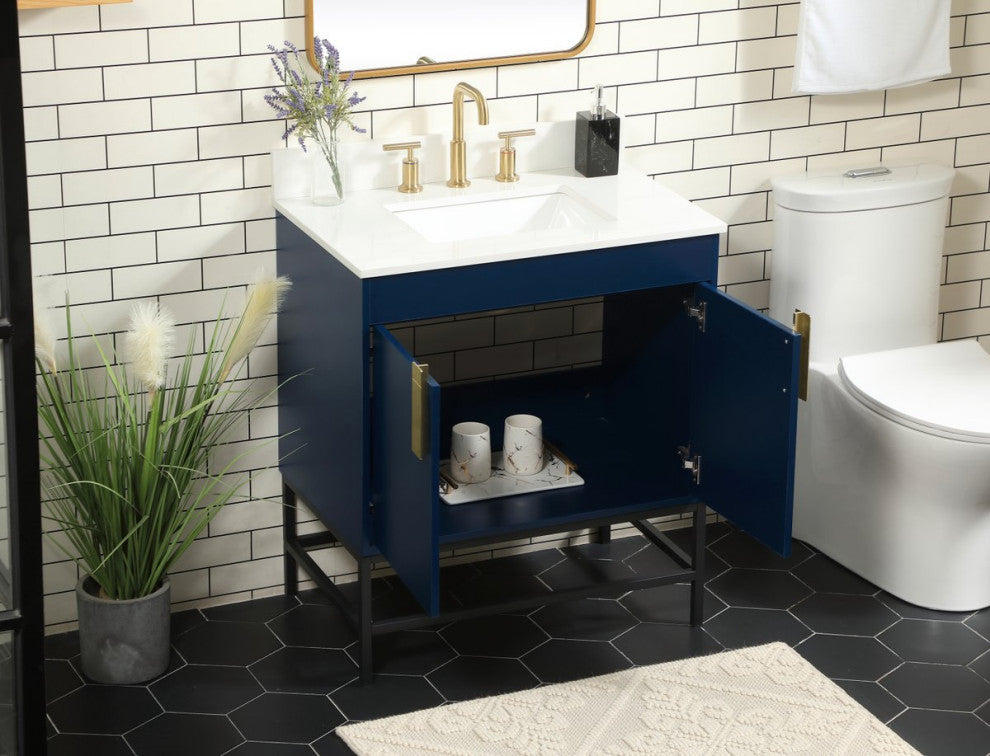 Home Living 19" Modern Blue-Light Bathroom Vanity
