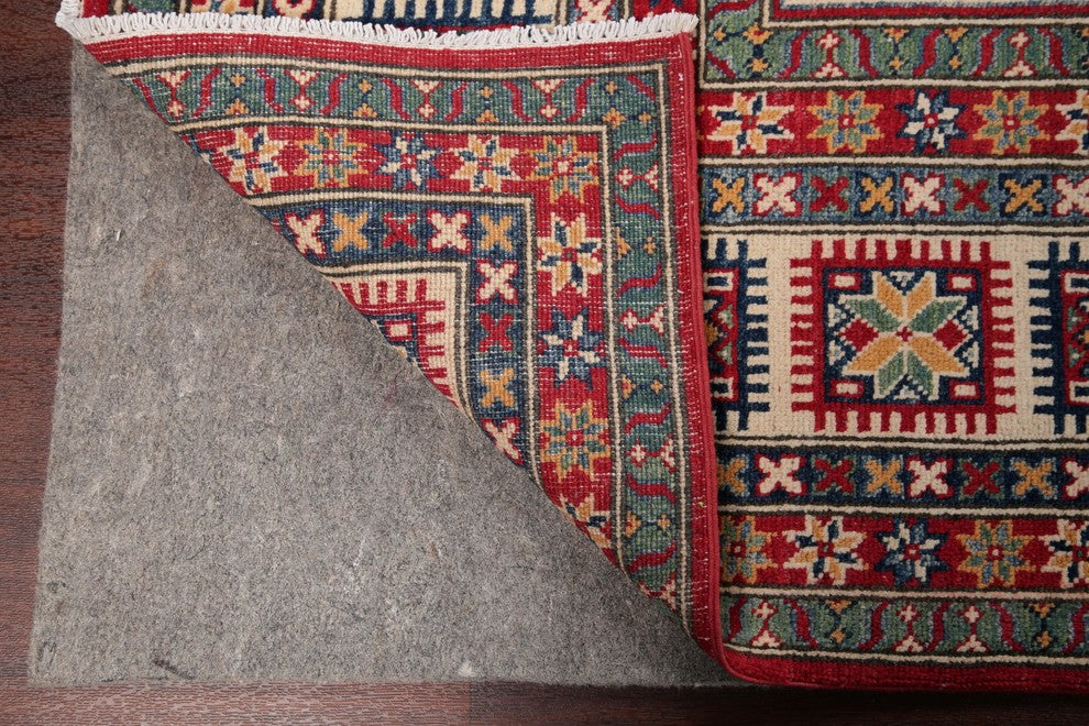 Hand-Knotted Super Kazak Traditional Pakistani Oriental Area Rug, Red 9'8"X 8'3"
