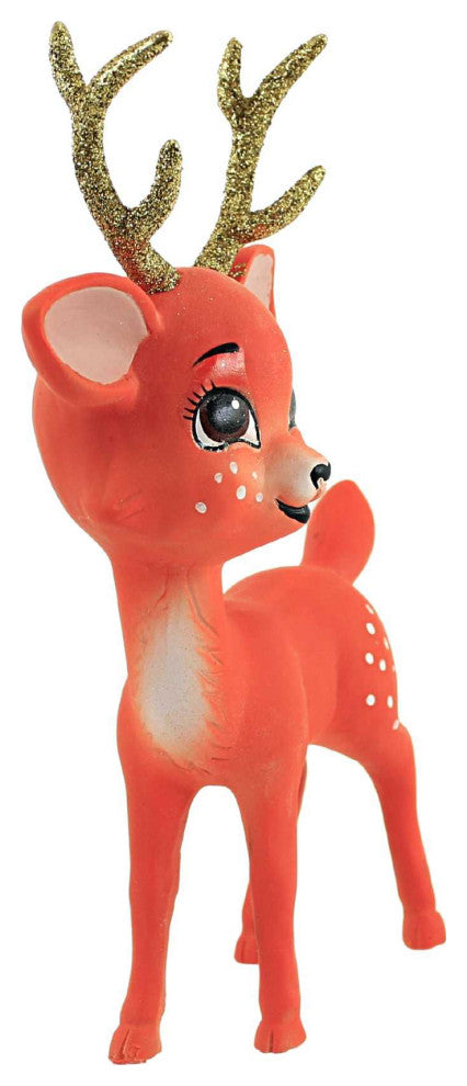 Christmas Doe Eyed Deer Retro Style Kitchsy Reindeer