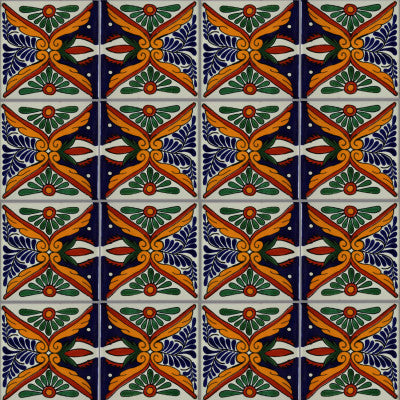 4-Piece Tonichi Talavera Mexican Tile, 6x6"