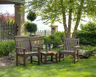 Polywood Vineyard 3-Piece Garden Chair Set, White