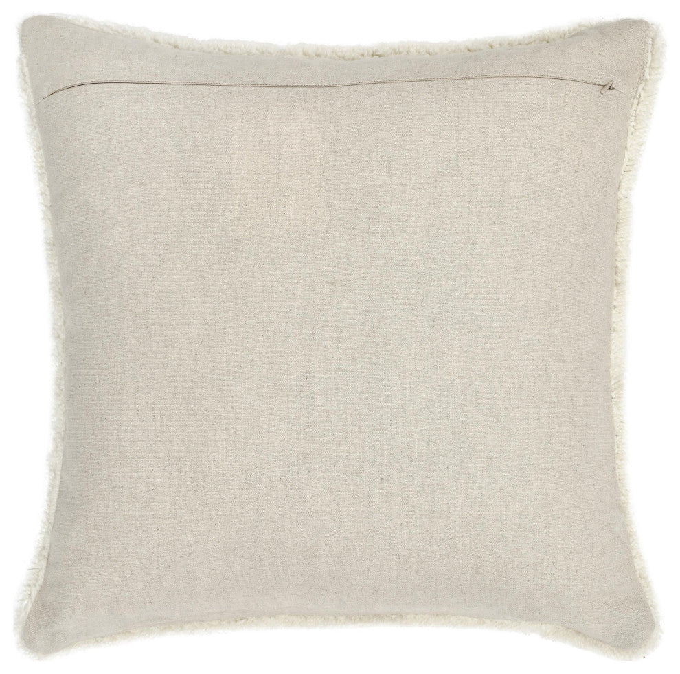 Mercer Wool Blend Ivory Throw Pillow, 22x22