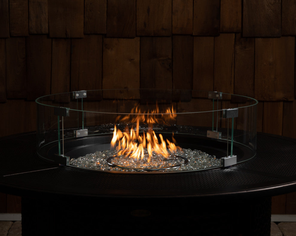 Tempered Glass Wind Guard For Round Fire Pits