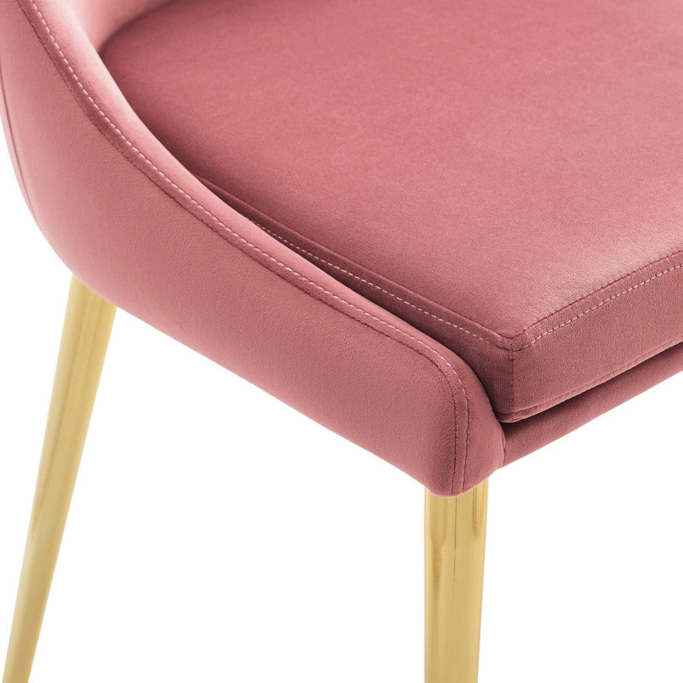 Dusty Rose Viscount Modern Accent Performance Velvet Dining Chair