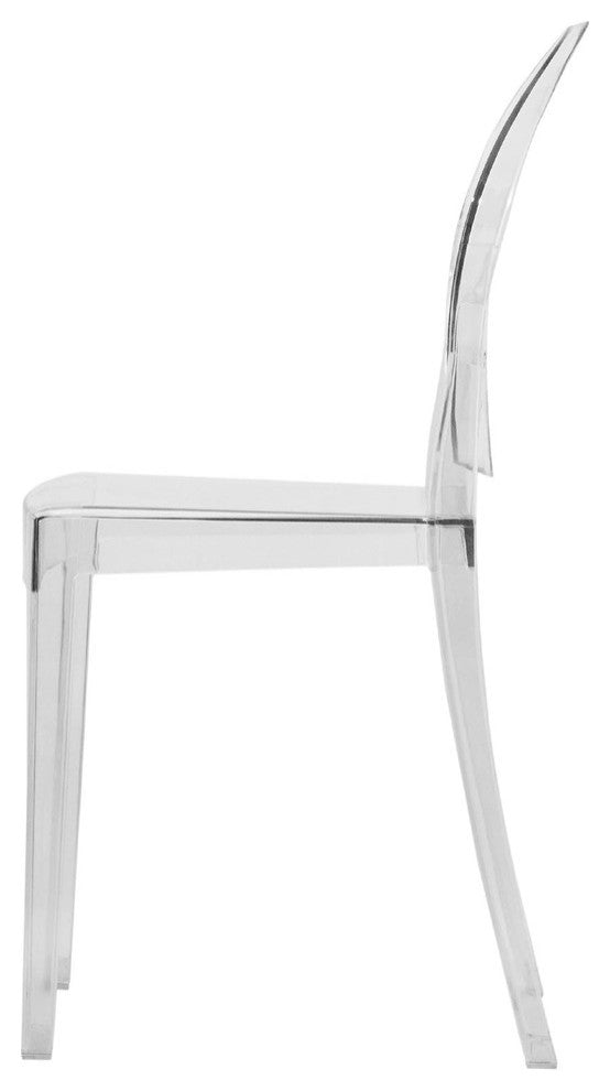 LeisureMod Marion Acrylic Modern Lucite Dining Side Chair in Clear Set of 4