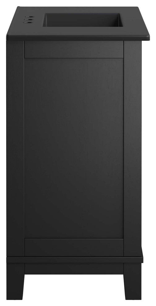 Dixie 36" Solid Wood Bathroom Vanity Cabinet, Black Black