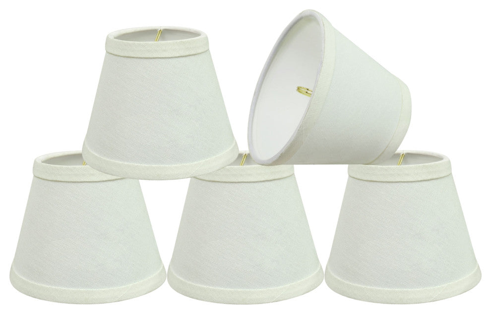 32060-5 Small Hardback Empire  Chandelier Clip On Lamp Shade White 3"x5"x4"
