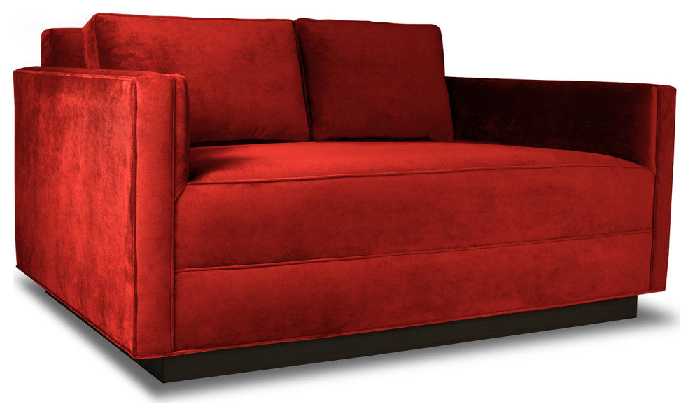 Nativa Interiors Adalyn 60" Sofa, Red, Deep Plush Depth