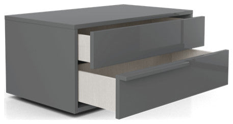 Harrow Nightstand Glossy Dark Gull Gray / Right-Facing
