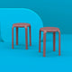 Tom Resin Dining Stool, Set of 2, Black, Marsala
