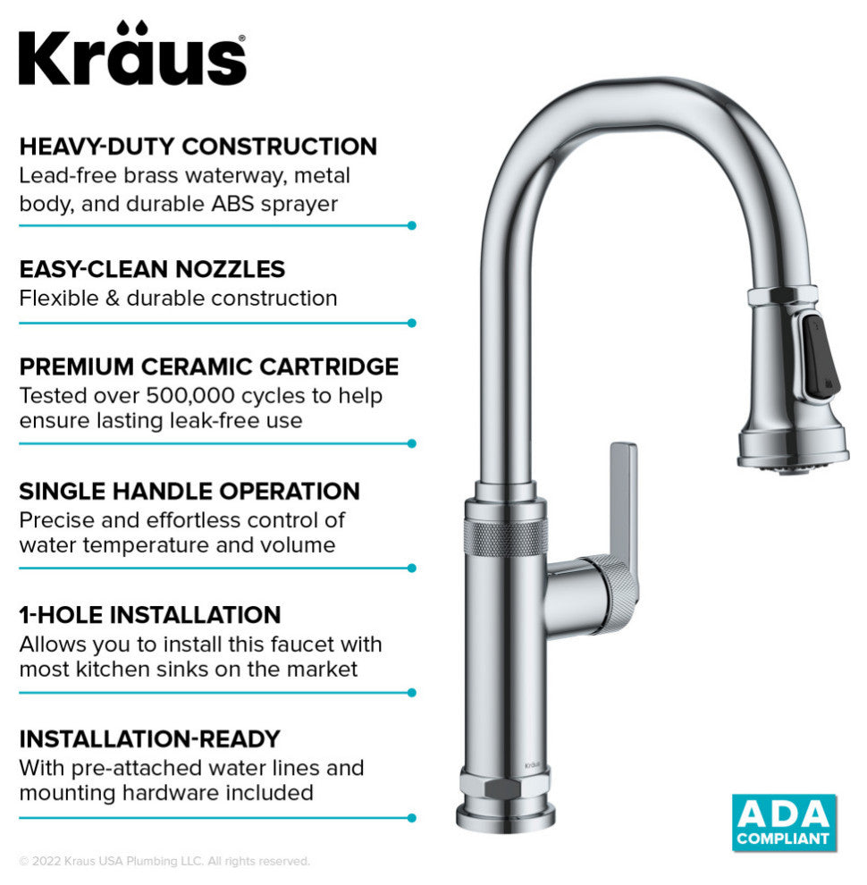Sellette Pull-Down Kitchen Faucet, Chrome, Model Kpf-4102ch