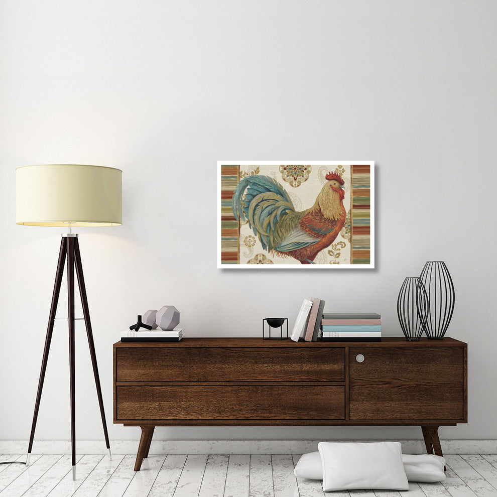 "Rooster Rainbow IIIA" Digital Paper Print by Daphne Brissonnet, 38"x26"