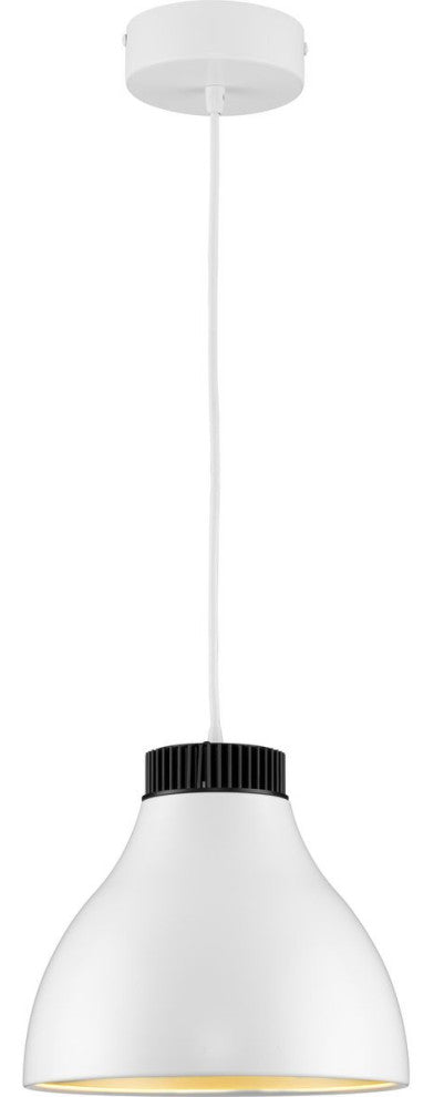 Radian LED Collection 10.6" 1-Light Satin White Satin Gold LED Pendant