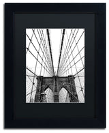 'Brooklyn Bridge 3' Matted Framed Canvas Art by CATeyes