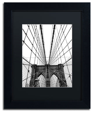 'Brooklyn Bridge 3' Matted Framed Canvas Art by CATeyes