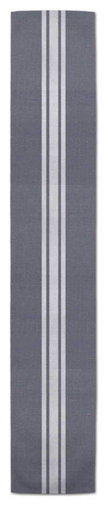 Distressed Slate Stripe 16x90 Cotton Twill Runner