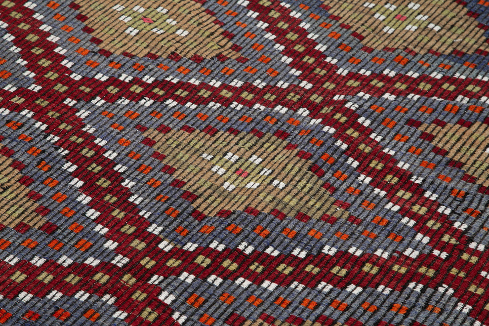 Rug N Carpet - Handmade Oriental 6' 7'' x 11' 9'' Rustic Wool Kilim Rug
