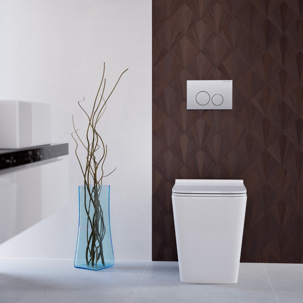 Concorde Back to Wall Concealed Tank Toilet Bowl Bundle, Glossy White