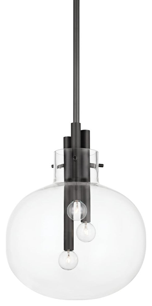 Hempstead Small 3-Light Pendant Black Brass