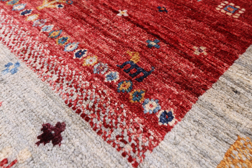 Tribal Persian Gabbeh Handmade Rug 5' 0" X 6' 4" Q9665