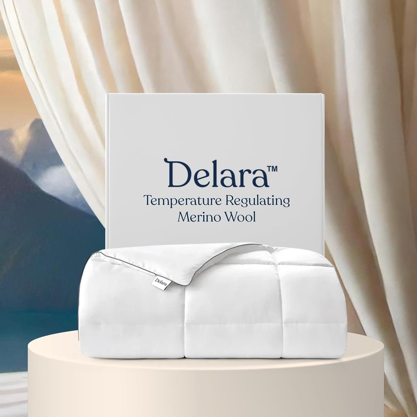 Delara Wool Duvet Insert 100% Organic Cotton Shell, Twin, 68"x86"