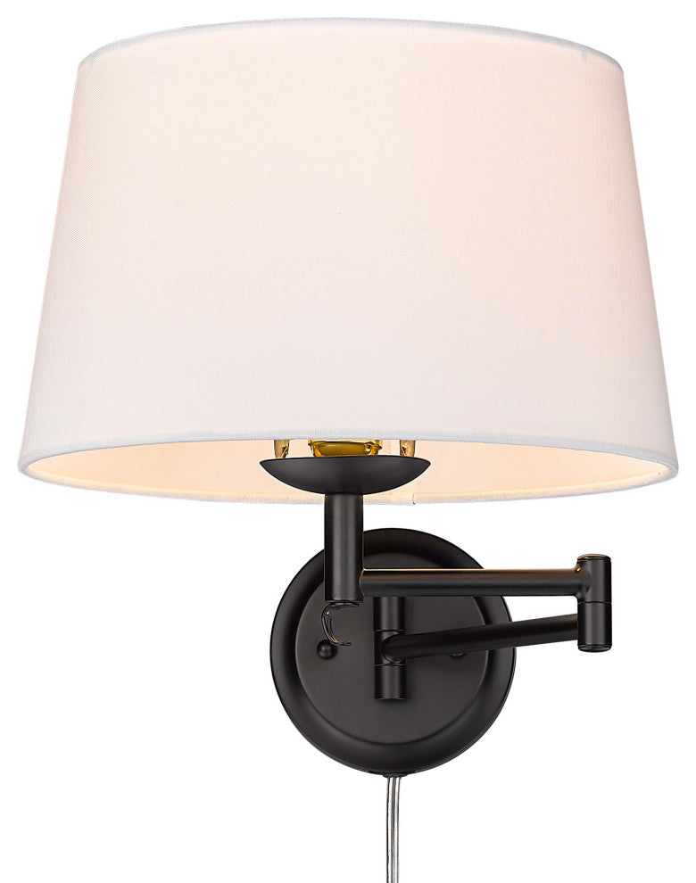 Eleanor 1 Light Articulating Wall Sconce With Modern White Shade Shade