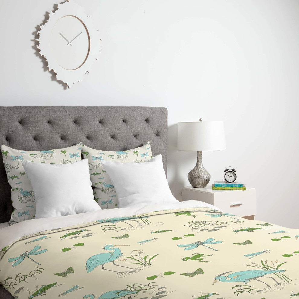 Deny Designs Rachelle Roberts Riverside Creatures Duvet Cover - Lightweight