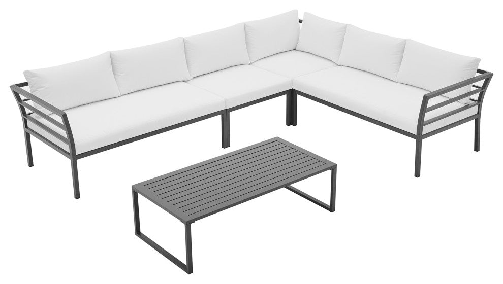 Manhattan Comfort 5-Piece Sunnyside Corner Patio Conversation Set