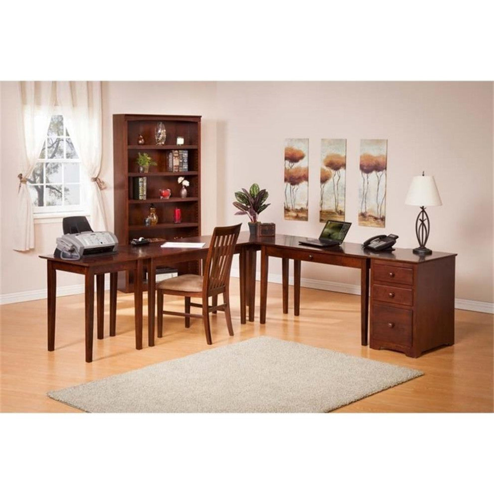 AFI Shaker Solid Wood Writing Desk in Walnut