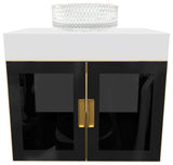 Modern Wall-Mount Vanity With Top & 14" Sink, Top Gold, 36"