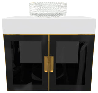 Modern Wall-Mount Vanity With Top & 14" Sink, Top Gold, 36"