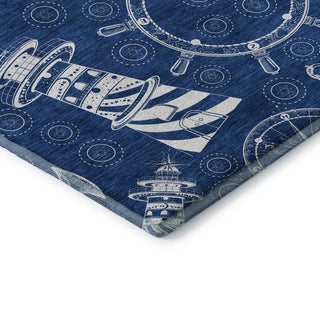 Addison Premium Washable Mayfield AMF154 Blue 2'3" x 7'6" Runner Rug