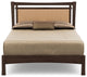 Monterey Bed, Upholstered Headboard, Smoke Cherry, Sand Microsuede, Cal King