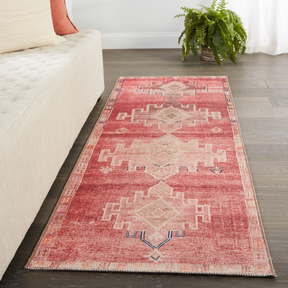 Vibe by Jaipur Living Evadne Medallion Pink/Blue Rug, 2'6"x12'